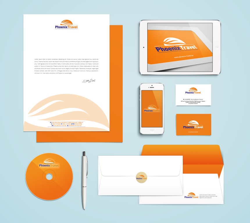 phoenix travel kurumsal Branding Identity Mock Up Vol4