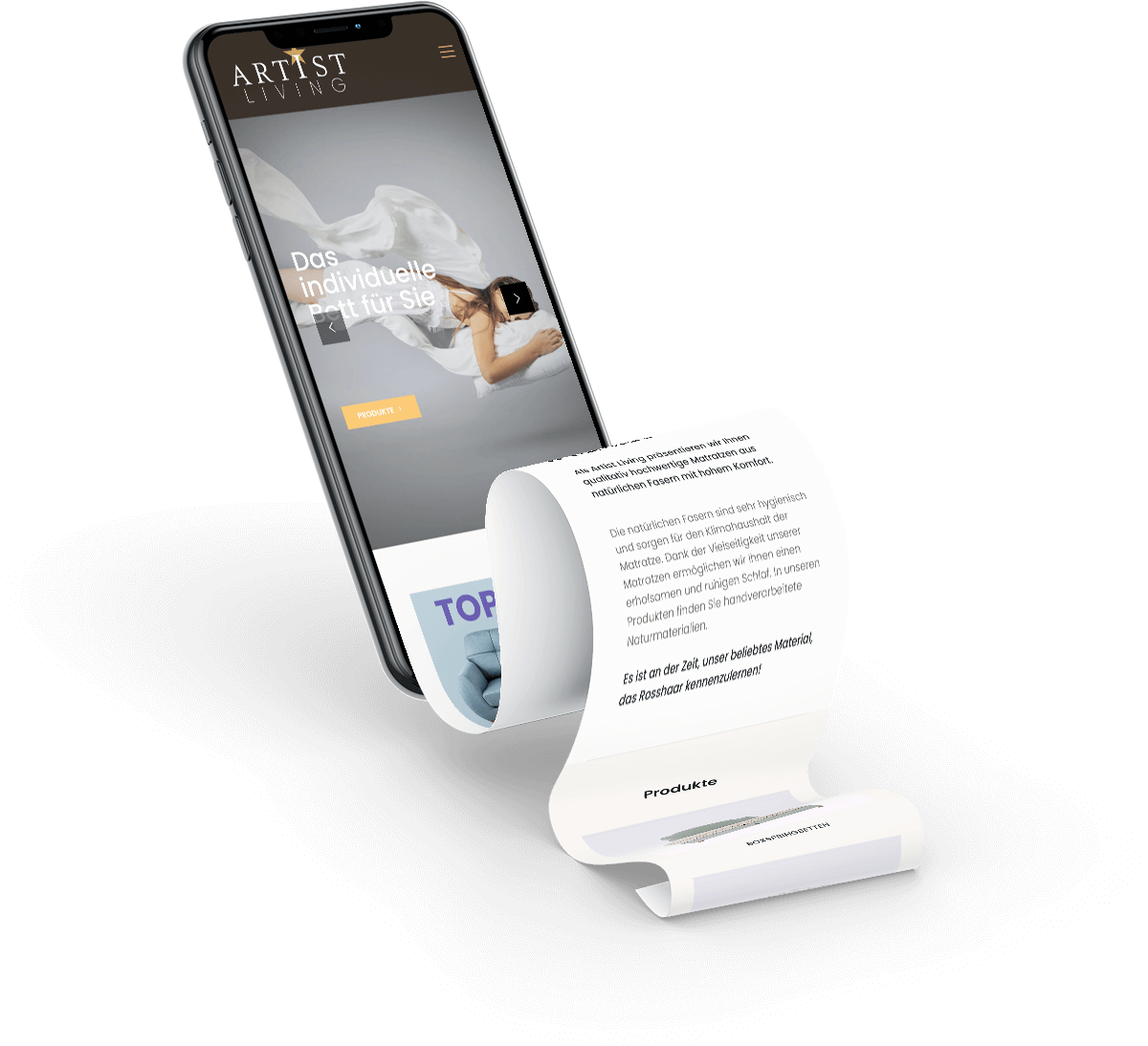 Artistliving iPhone XS Longscroll Mockup