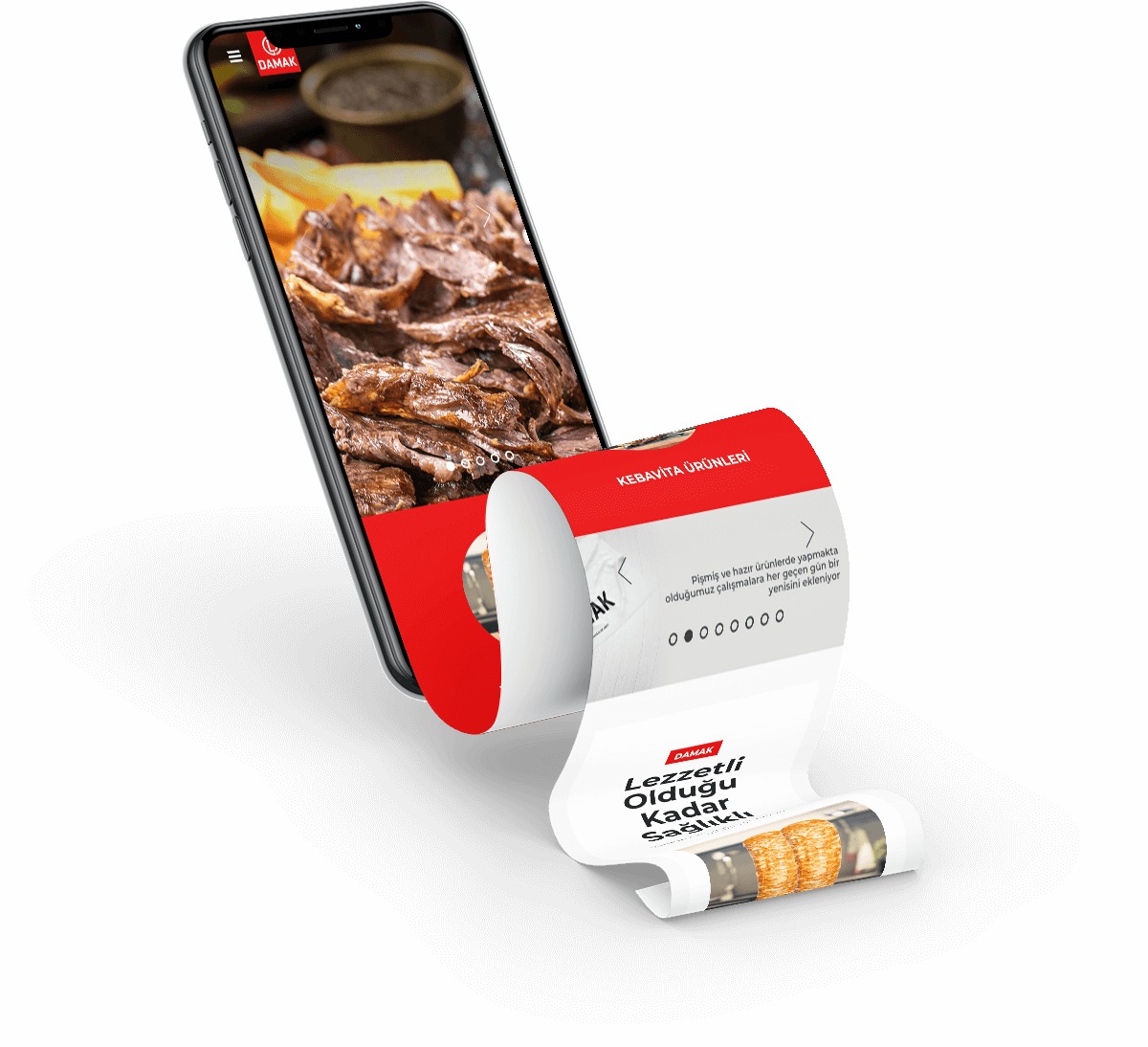 Damakfood iPhone XS Longscroll Mockup