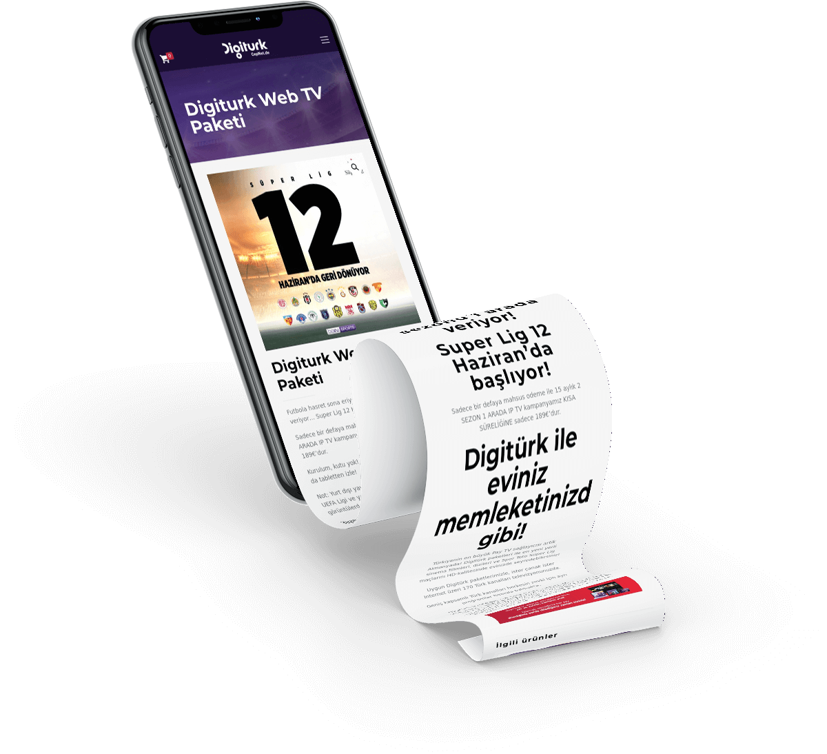 Digiturk europa iPhone XS Longscroll Mockup