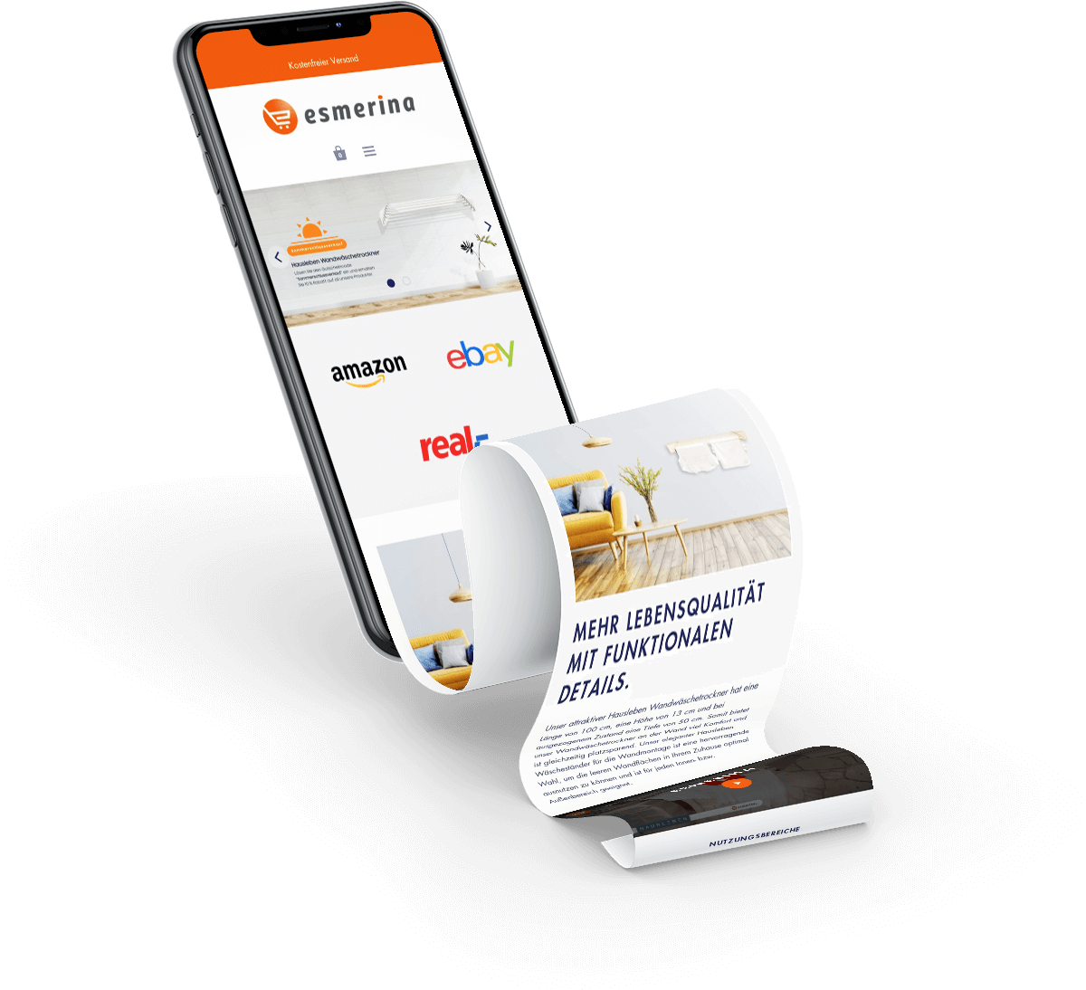 Esmerina Web Sitesi 3 esmerina iPhone XS Longscroll Mockup