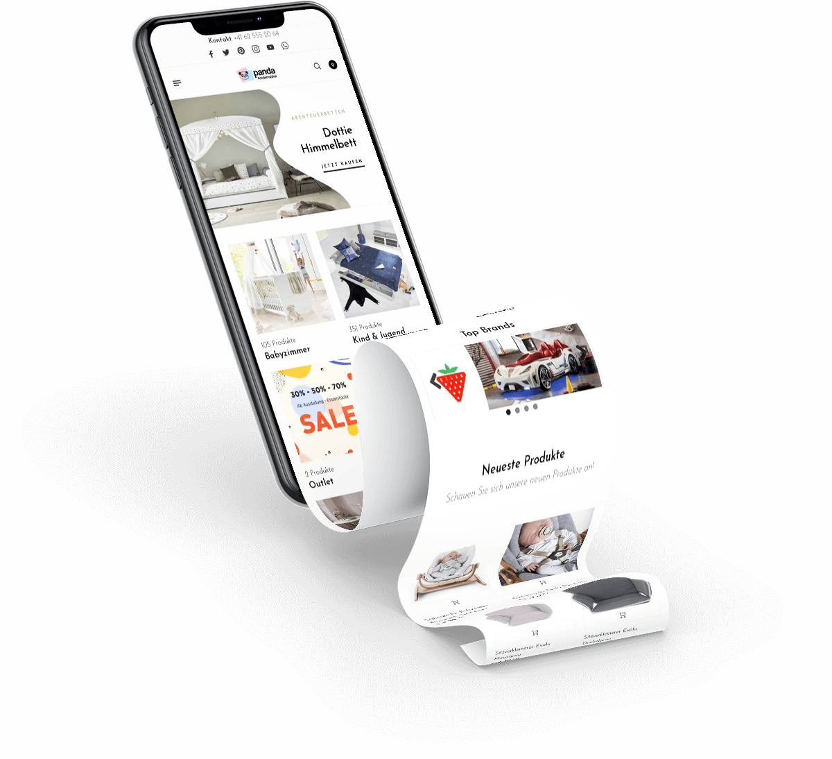 panda kindermobel iPhone XS Longscroll Mockup