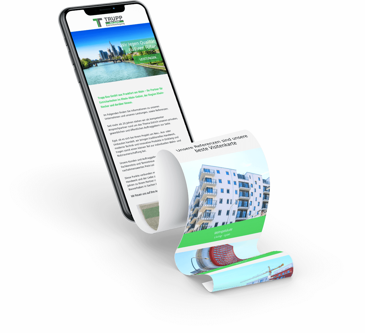 trupp bau iPhone XS Longscroll Mockup